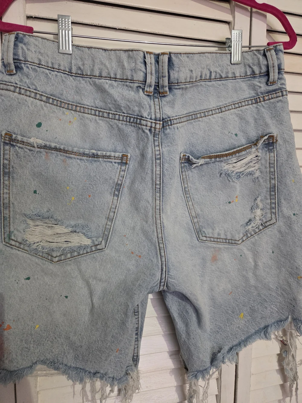 Zara Light Blue Distressed Men's Denim Shorts